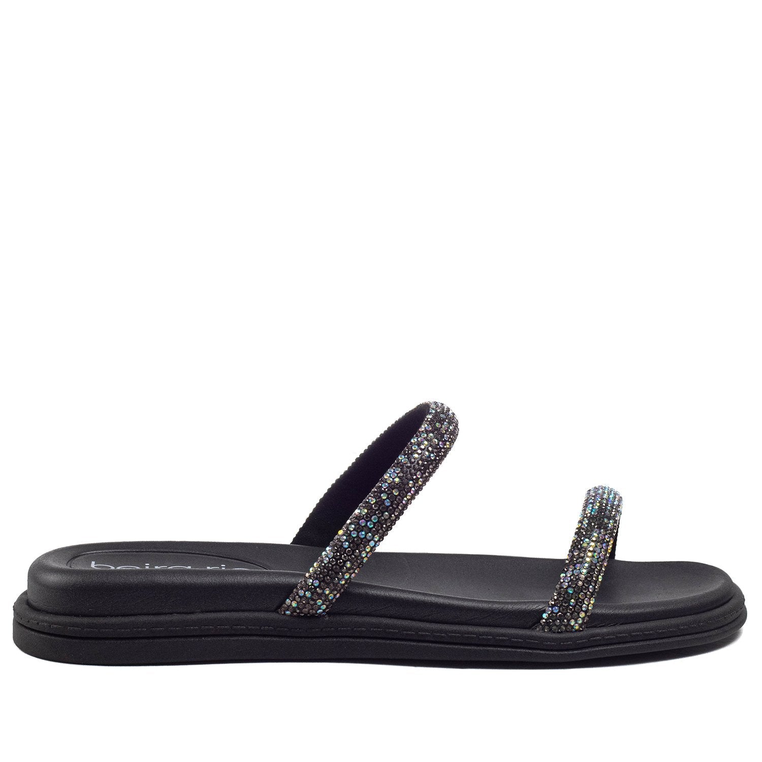 Chinelo Beira Rio Tira Strass  Preto